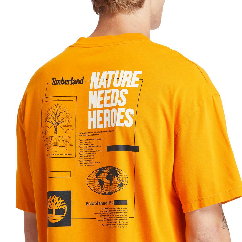 Tricouri Timberland Barbati Portocalii - Heritage Short-Sleeve Tree Pack - Romania - DUSGBM540